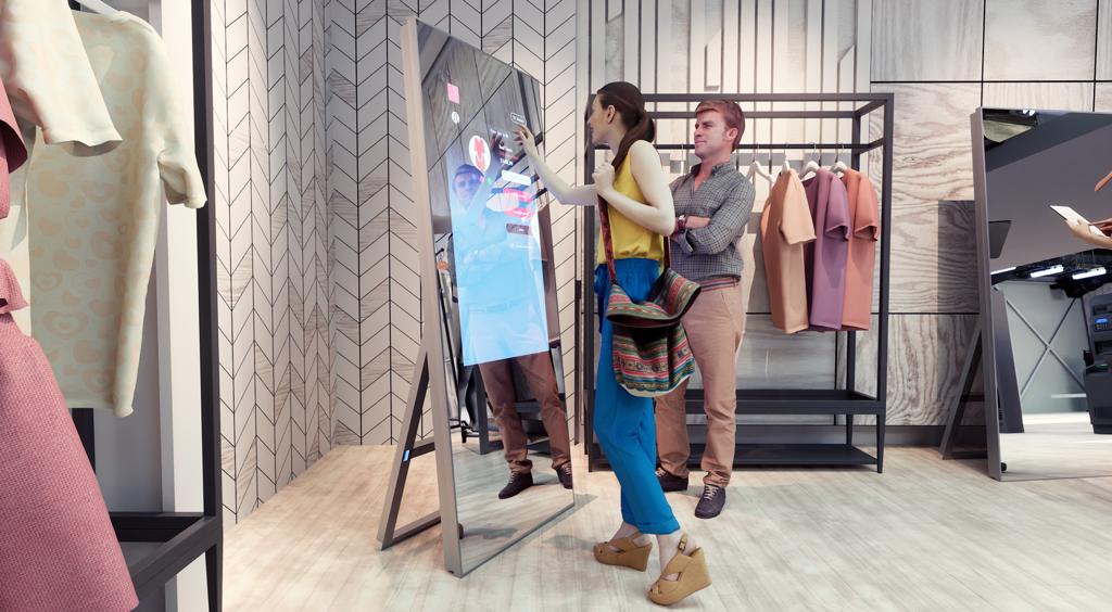 MySize smart mirror|UK clothing store sales Shopping MySize smart mirror