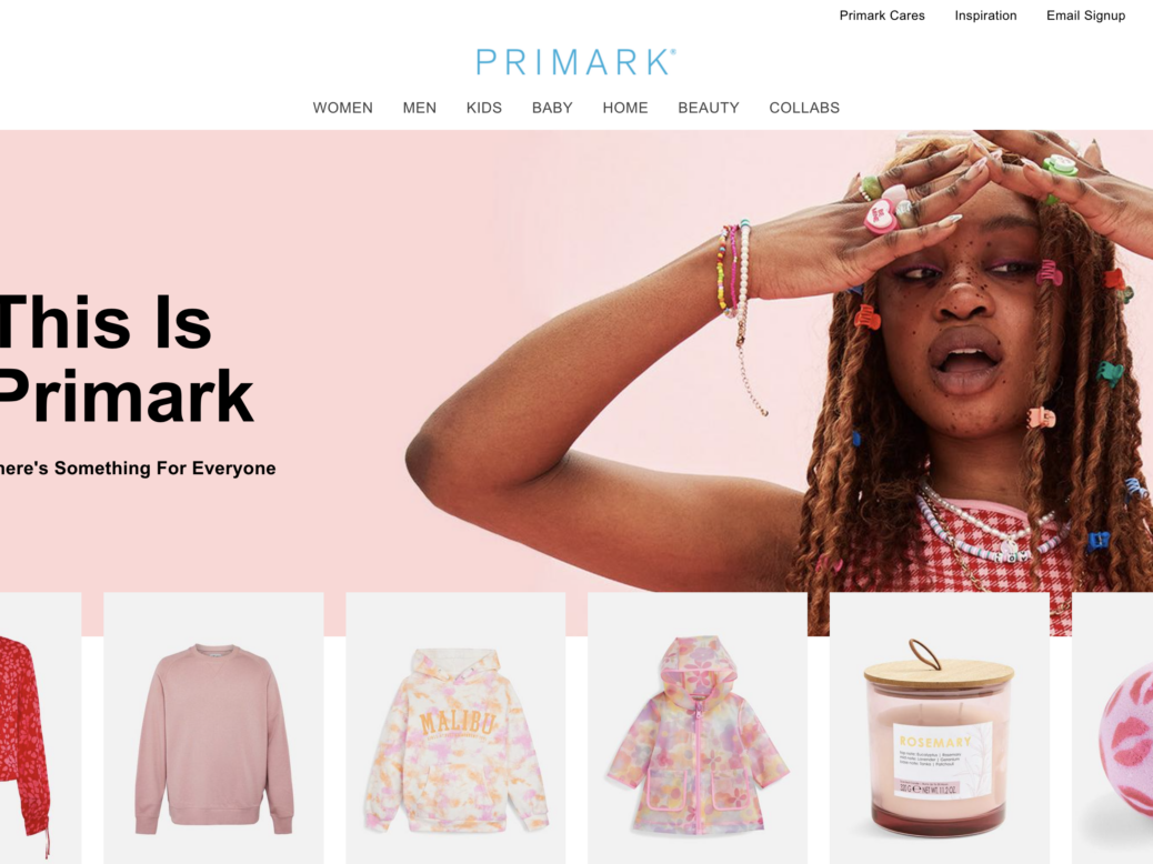 Primark website growth