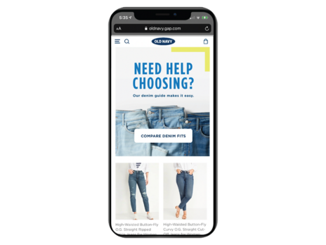 Old Navy tackles returns with online denim fit guide Old Navy tackles returns with online denim fit guide