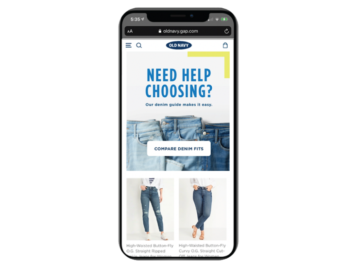 Old Navy tackles returns with online denim fit guide