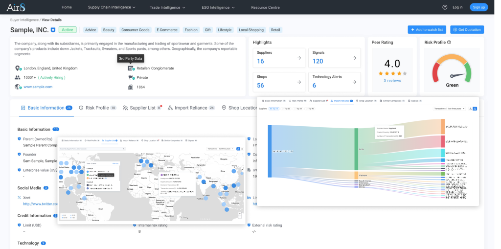 Supply chain visibility monitoring Air8